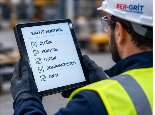 Final kalite kontrolünün tablet üzerinden kaydı.